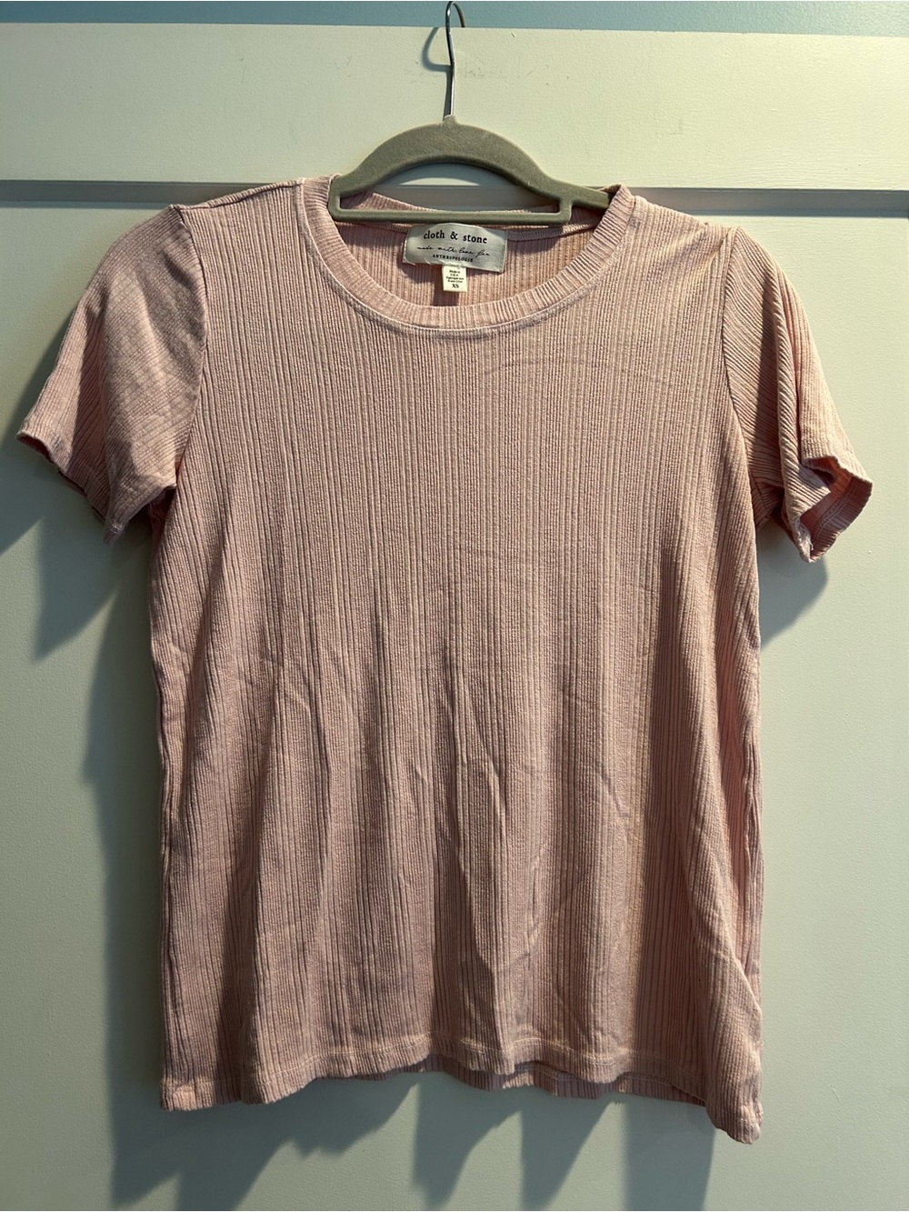 cloth & stone for anthology Soft Ribbed Short Sleeve Tee - Light Pink